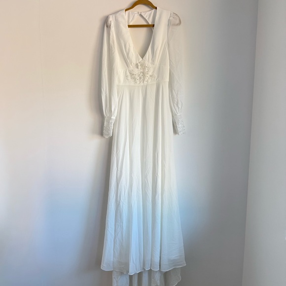 NWT Lulus Angelic Adoration White Backless Maxi Dress Size Medium - Picture 3 of 9